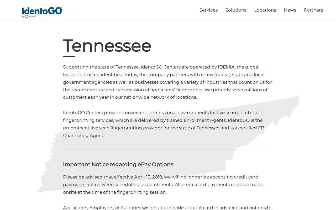 Chester County criminal history Tennessee fingerprint locations