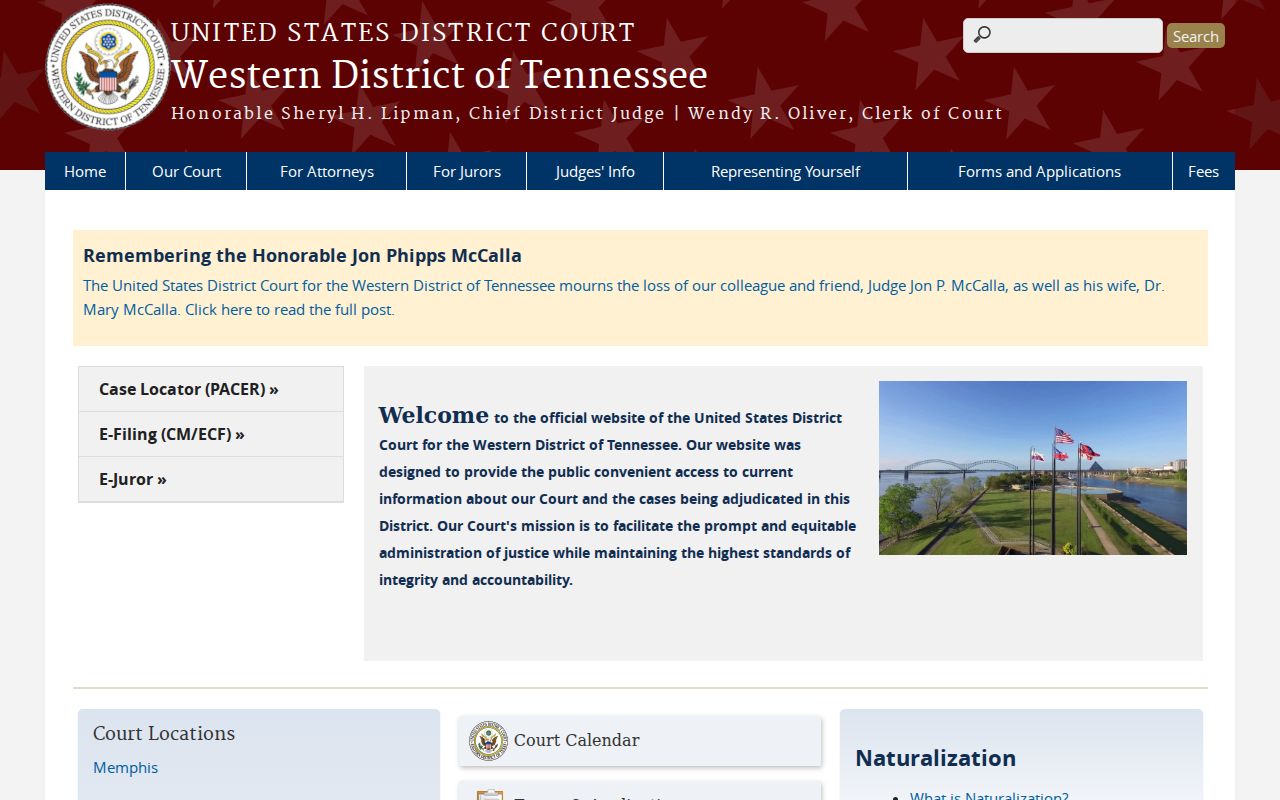 Milledgeville criminal records source for the Western District of Tennessee